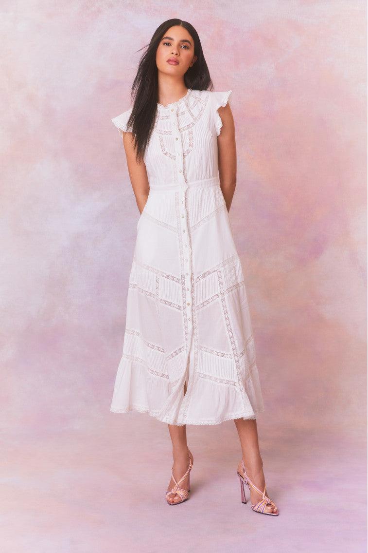 Remi Cotton Victorian Midi Dress Product Image