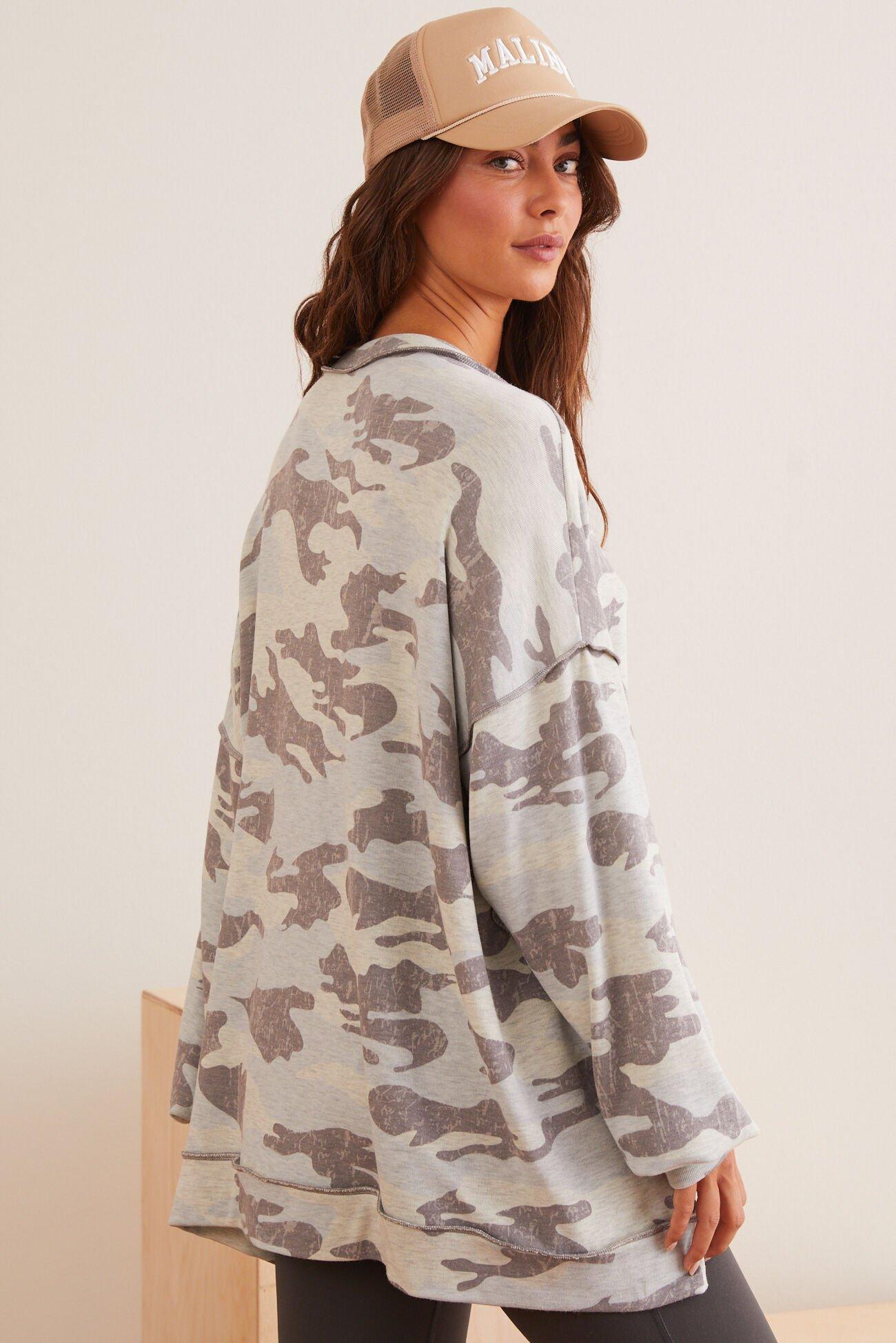 Nature Trek Oversized Camo Pullover Product Image