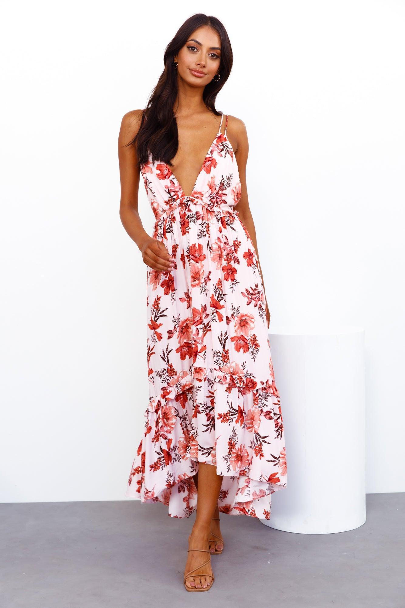 Brunchin Only Midi Dress Pink Product Image