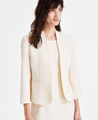 Kasper Womens Jacquard Collarless Open Blazer Product Image