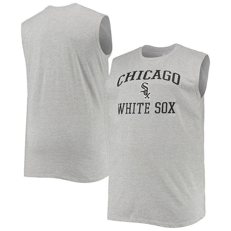 Mens Heathered Gray Chicago White Sox Big & Tall Jersey Muscle Tank Top Product Image