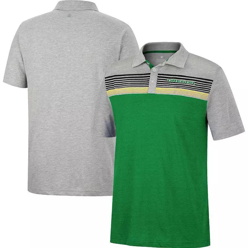 Mens Colosseum /Heather Gray Oregon Ducks Caddie Lightweight Polo Product Image