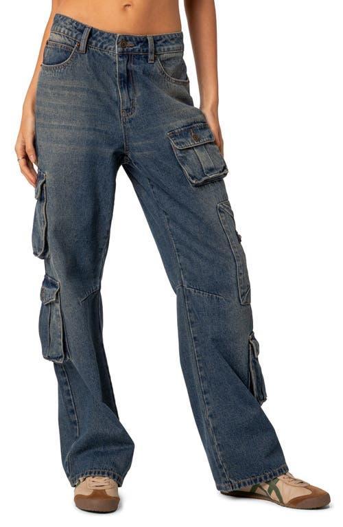 EDIKTED Baggy Boyfriend Cargo Jeans Product Image