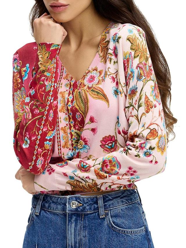 Womens Evelyn Floral Cotton-Silk Top Product Image