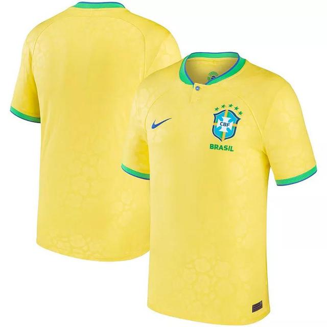 Mens Nike Yellow Brazil National Team 2022/23 Home Breathe Stadium Replica Blank Jersey Product Image