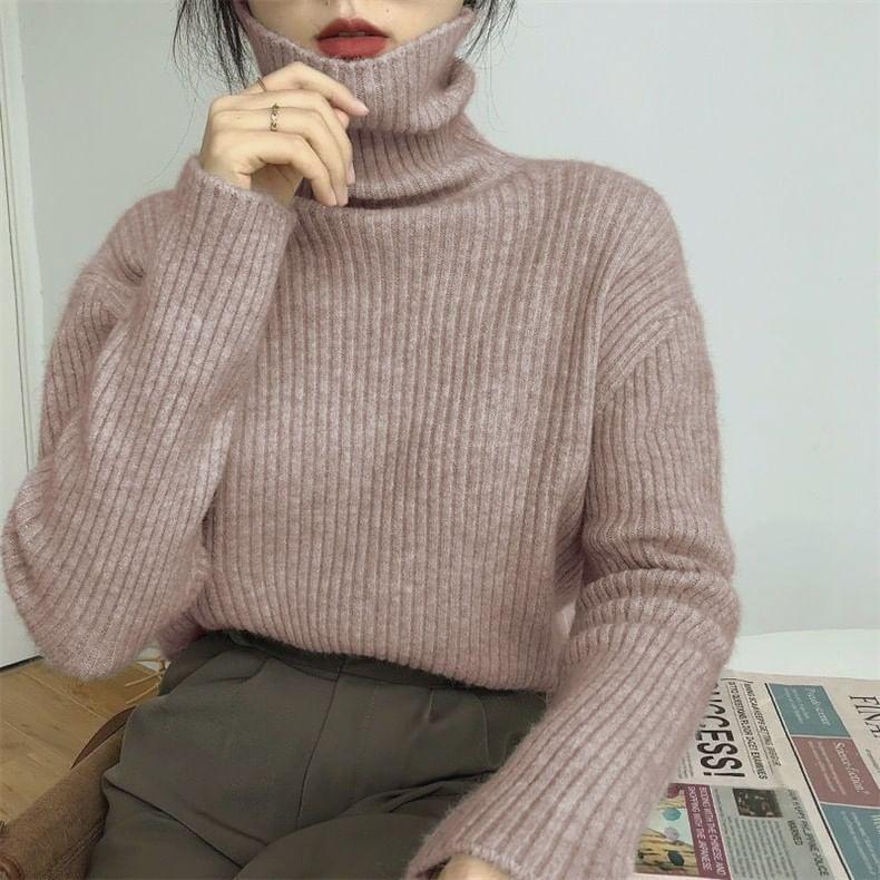 Turtleneck Ribbed Sweater product image