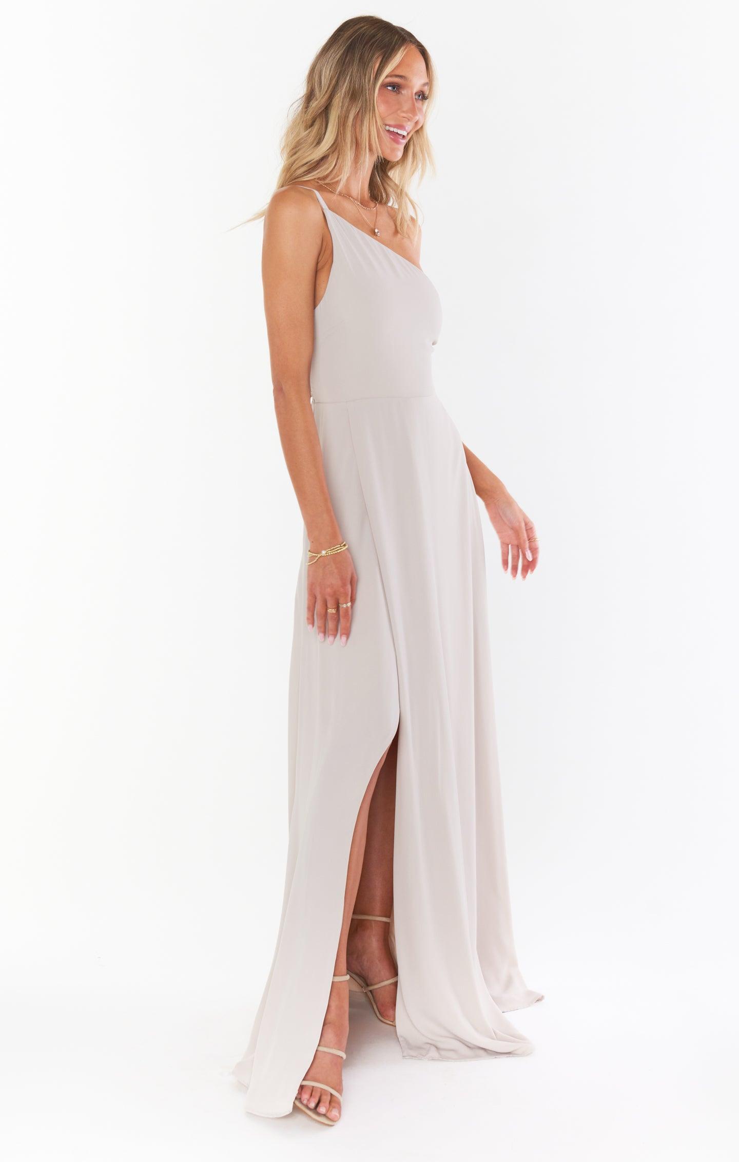 Shannon One Shoulder Dress ~ Show Me the Ring Crisp Product Image