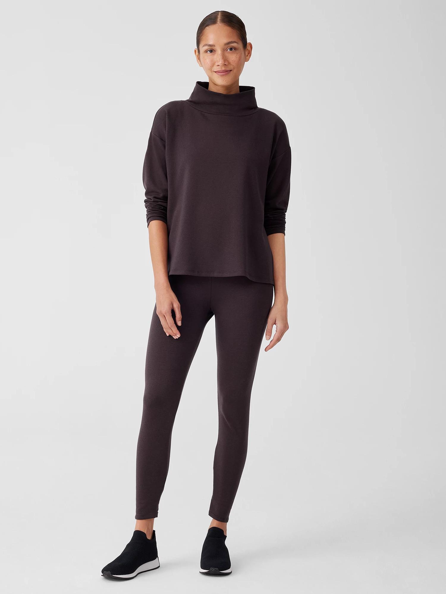 EILEEN FISHER Cozy Brushed Terry Hug High-Waisted Leggingsfemale product image