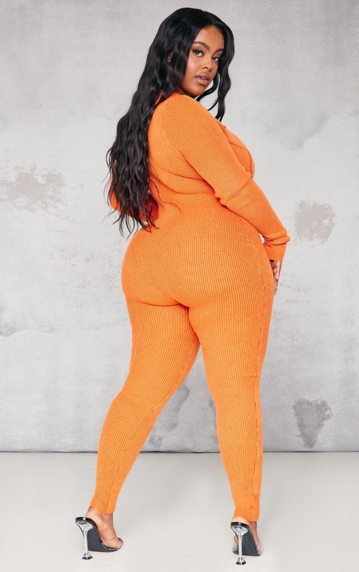 Plus Orange Cold Shoulder Seam Detail Jumpsuit Product Image