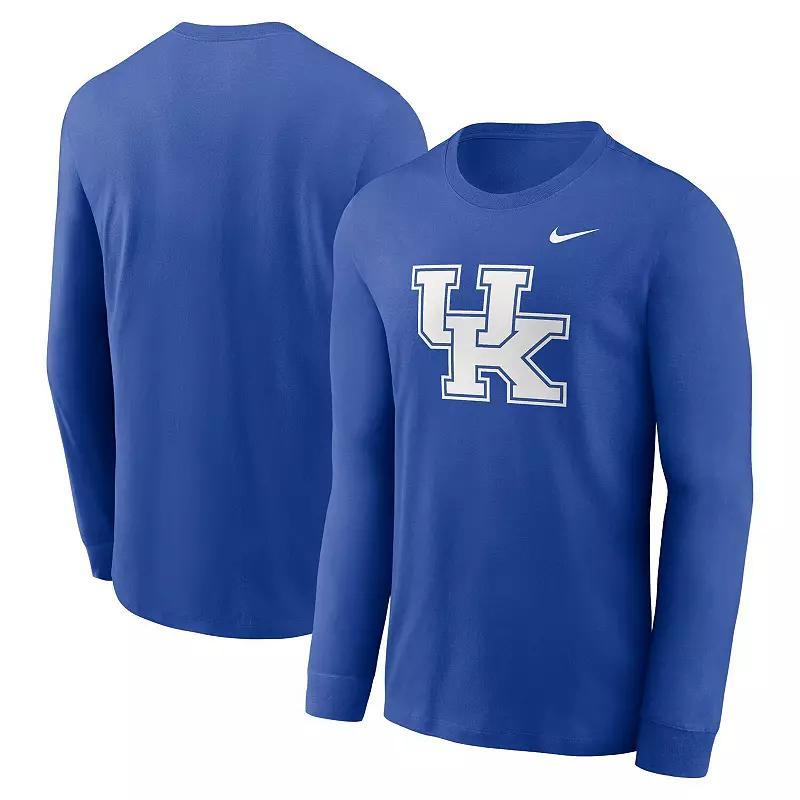 Mens Nike Royal Kentucky Wildcats Primary Logo Long Sleeve T-Shirt Product Image