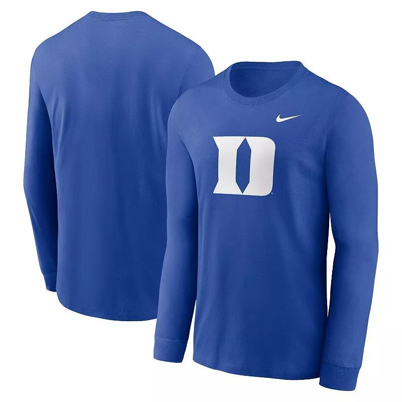 Mens Nike Royal Duke Devils Primary Logo Long Sleeve T-Shirt Product Image