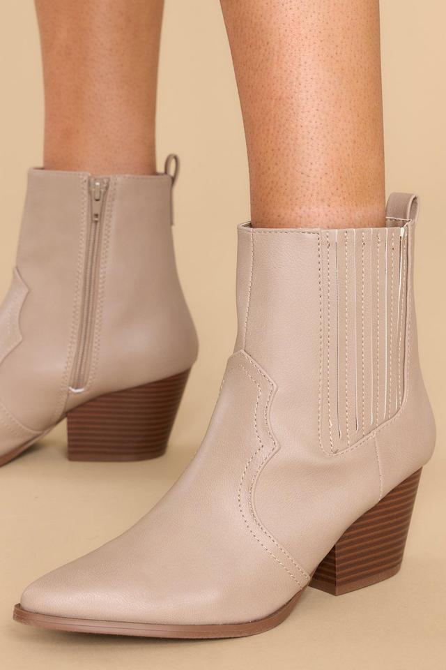 Living For It Western Taupe Boots Product Image