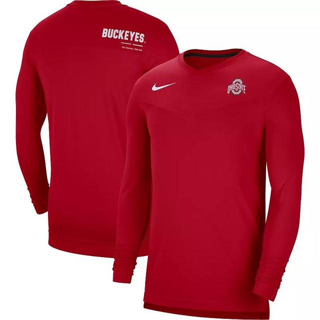 Mens Nike Black Stanford Cardinal Coach Performance Long Sleeve V-Neck T-Shirt Product Image