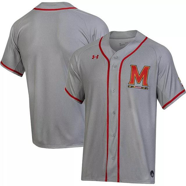 Mens Under Armour Gray Maryland Terrapins Replica Baseball Jersey Product Image