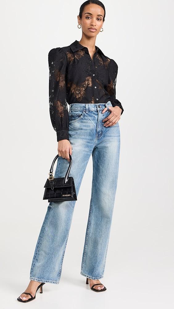 L'AGENCE Jenica Lace Blouse | Shopbop Product Image