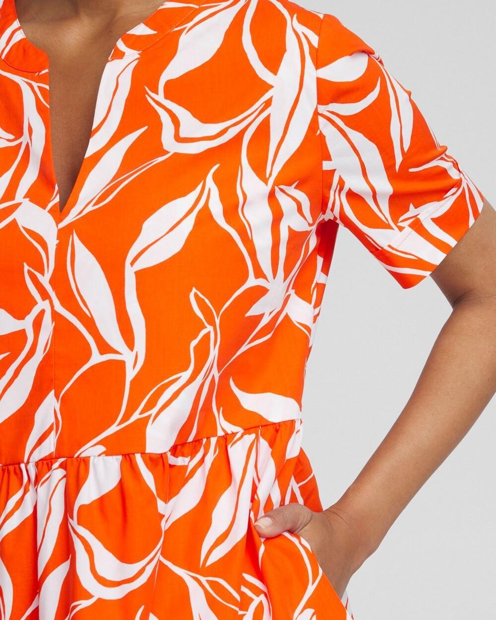 Poplin Leaf Print Dress Product Image