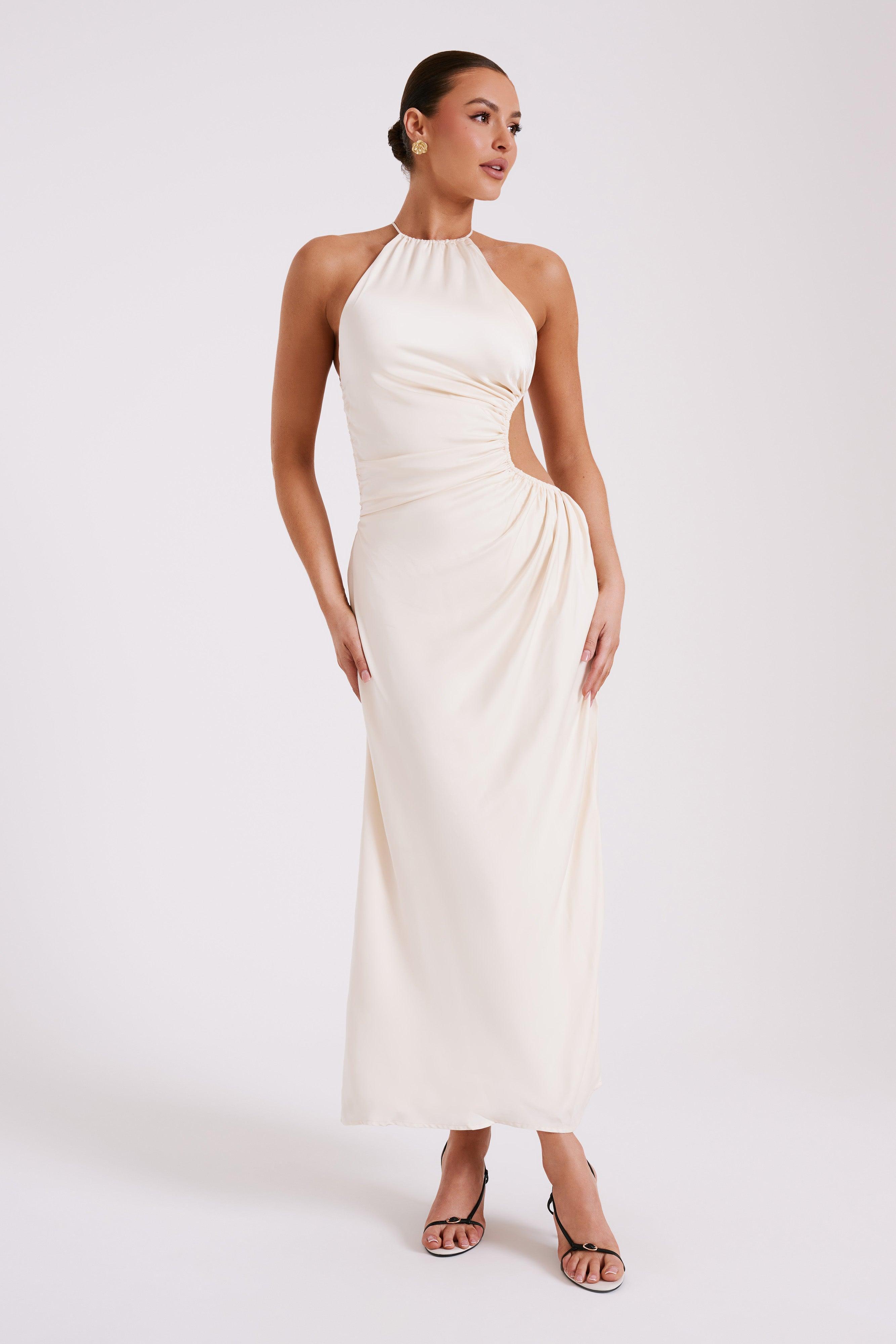 Rosalina Cut Out Maxi Dress - Ivory Product Image