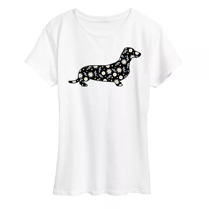 Plus Daisy Fill Dachshund Graphic Tee, Womens Product Image