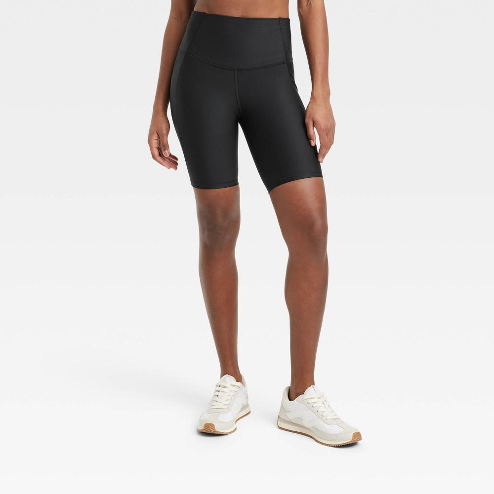 Womens Effortless Support High-Rise Pocketed Bike Shorts 8 - All In Motion Black XXL Product Image