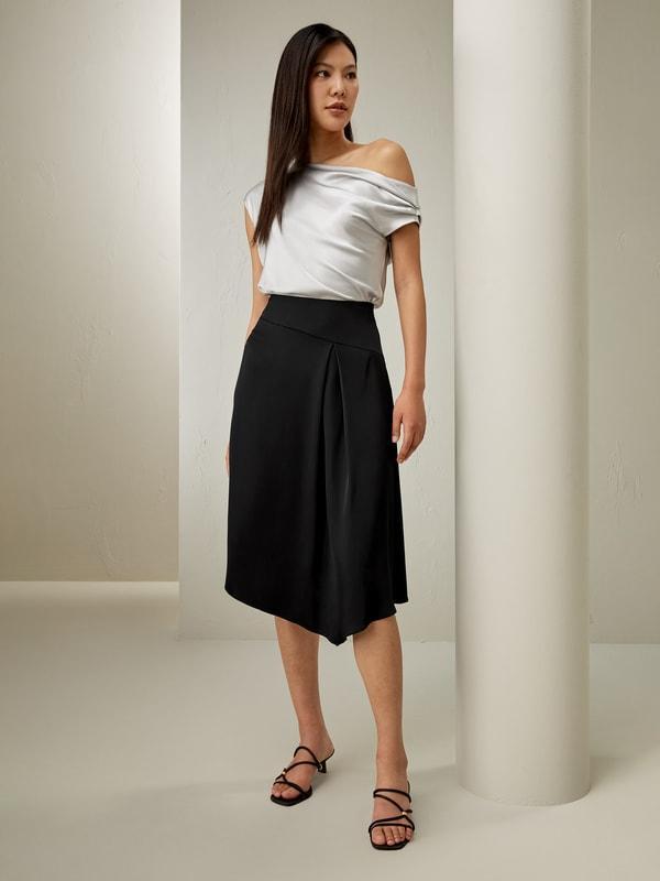 Versatile Asymmetrical Silk Skirt Product Image