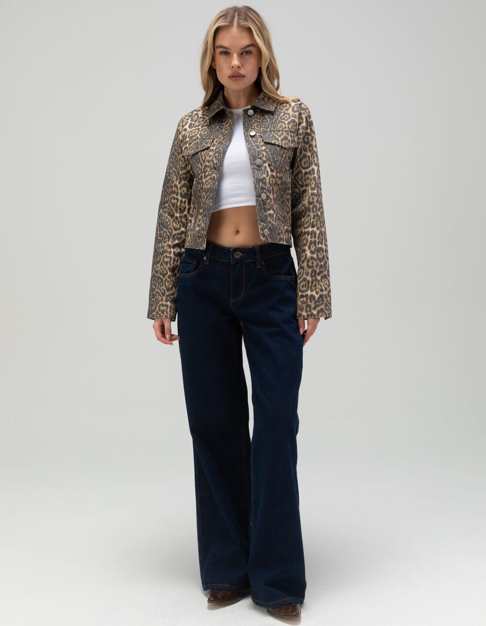 RSQ Womens Leopard Trucker Jacket Product Image