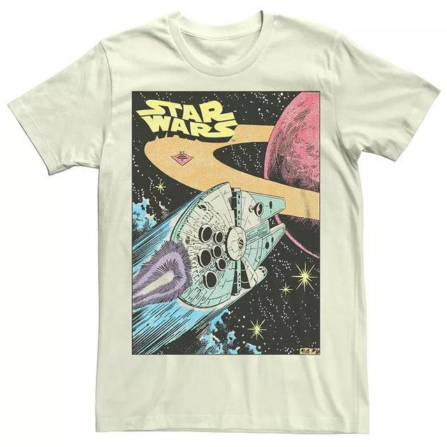 Mens Star Wars Millennium Falcon Vintage Comic Graphic Tee Product Image