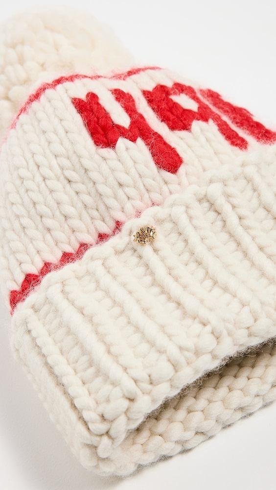 Lele Sadoughi White 49ers Beanie with Yarn Pom Pom | Shopbop Product Image