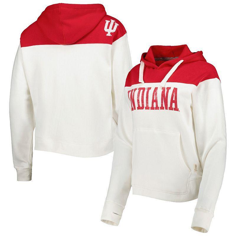 Womens Pressbox /Crimson Indiana Hoosiers Chicago 2-Hit Yoke Pullover Hoodie Product Image