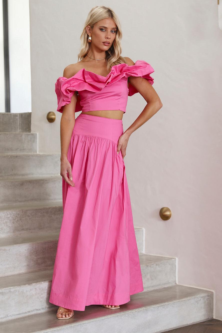 SEVEN WONDERS Savannah Maxi Skirt Pink Product Image