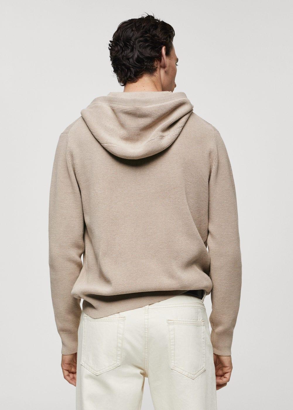 MANGO MAN - Hooded knit sweatshirt light/pastel greyMen Product Image