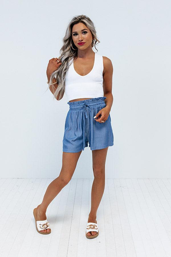 The Gail Shorts In Blue Product Image