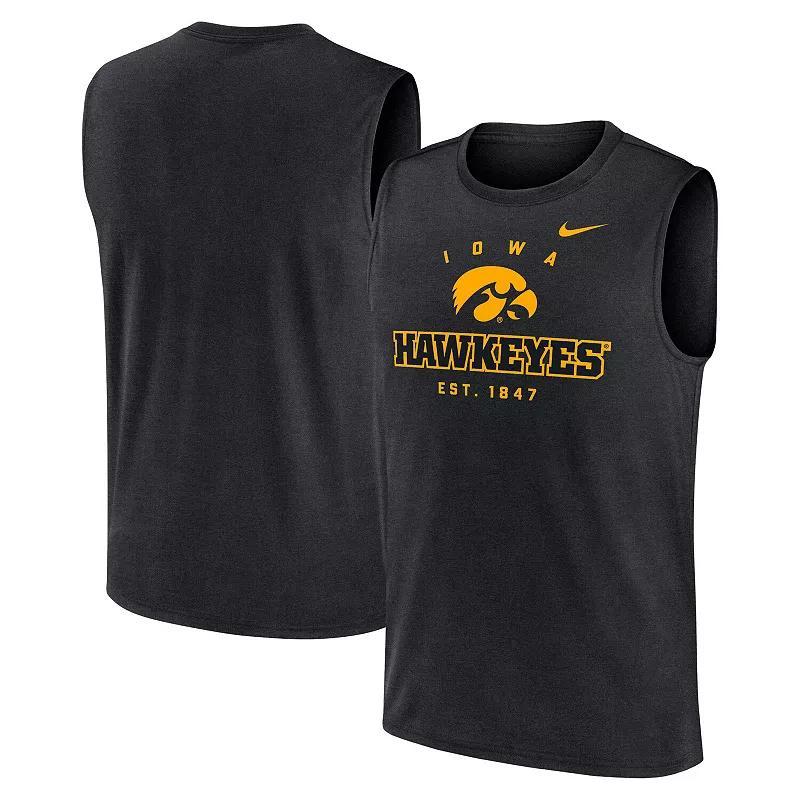 Mens Nike Iowa Hawkeyes Primetime Legend Lock Up Performance Muscle Tank Top Product Image