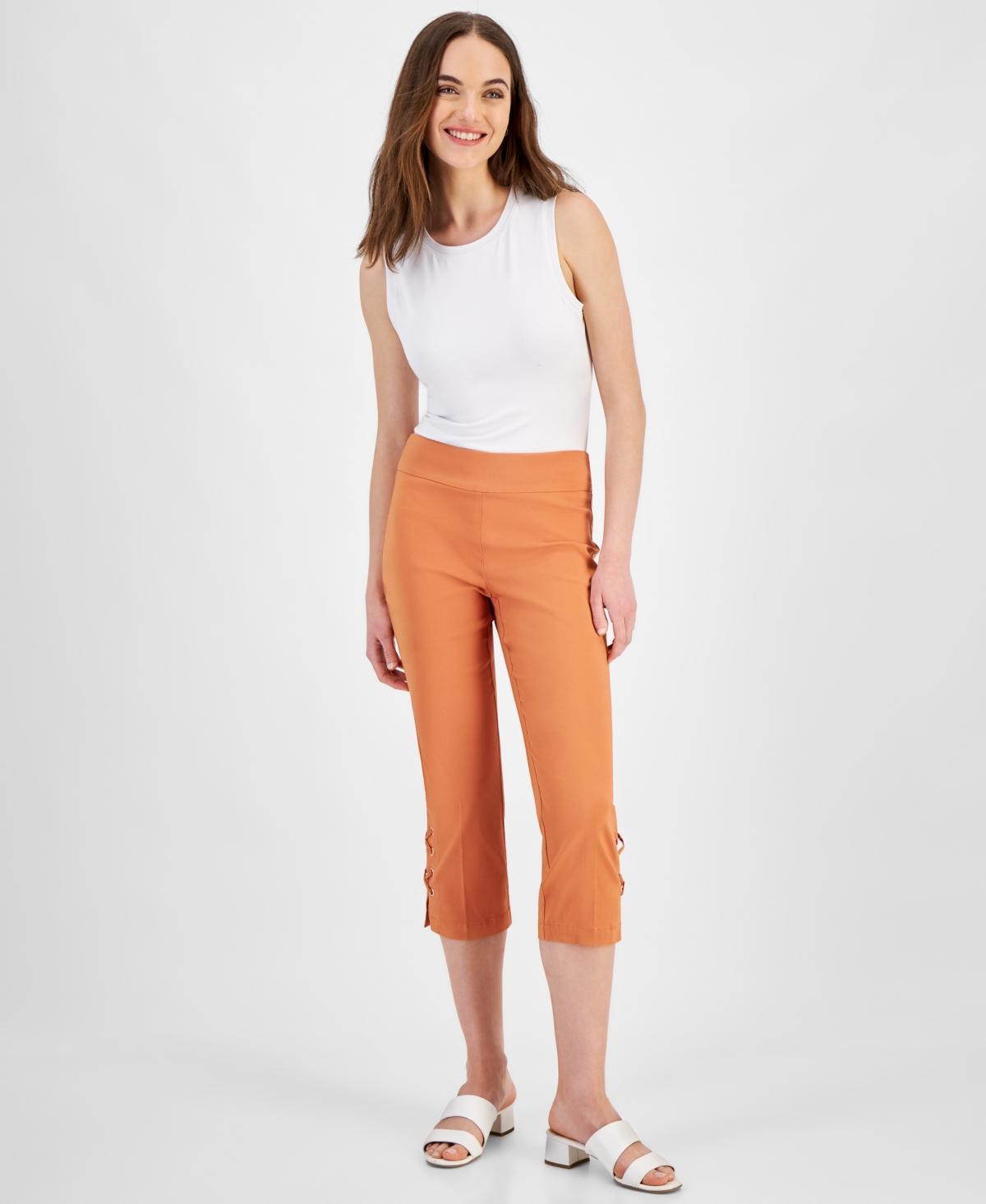 Jm Collection Womens Side Lace-Up Capri Pants, Created for Macys Product Image