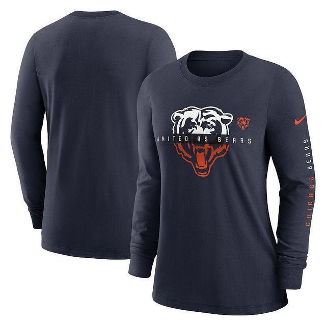 Womens Nike Chicago Bears Prime Split Long Sleeve T-Shirt Blue Product Image