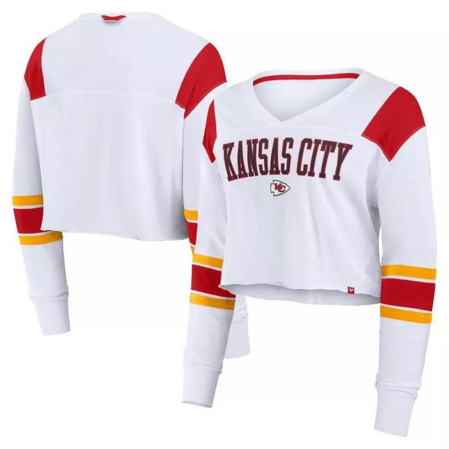 Womens Fanatics Kansas City Chiefs Stretch Cropped Fashion Long Sleeve T-Shirt Product Image