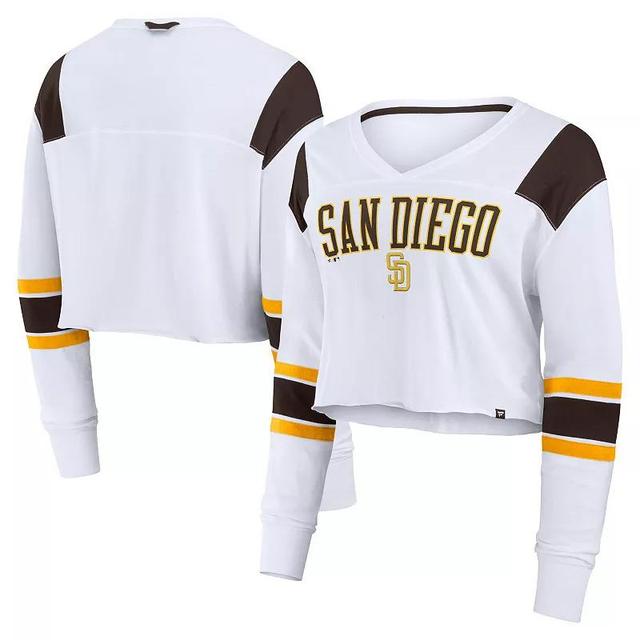 Womens Fanatics San Diego Padres Stretch Cropped Fashion Long Sleeve T-Shirt Product Image