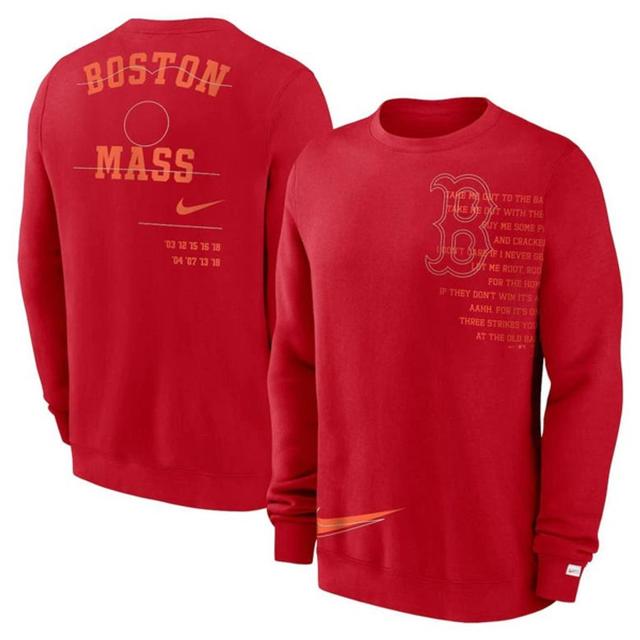 NIKE Red Boston Red Sox Statement Ball Game Fleece Pullover Sweatshirt Product Image