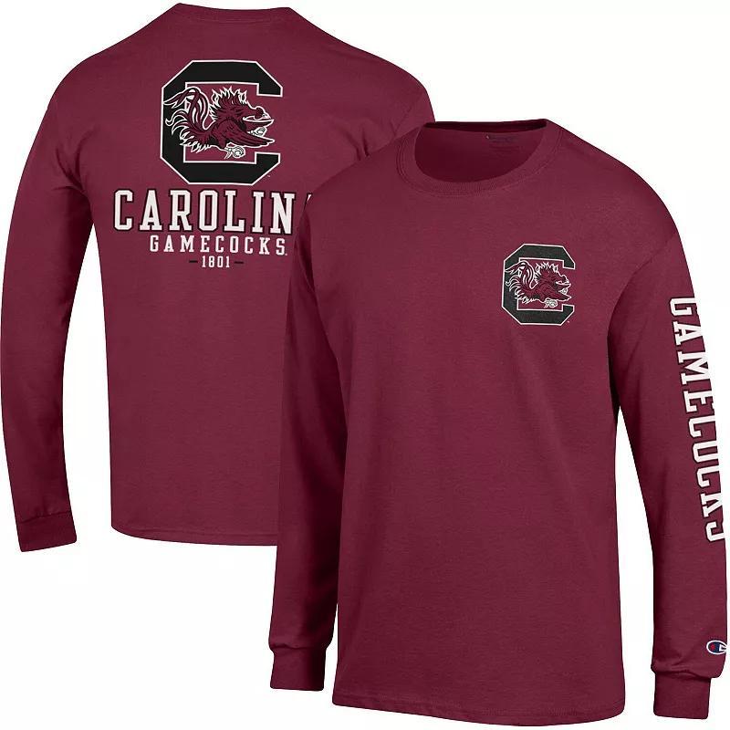 Mens Champion Garnet South Carolina Gamecocks Team Stack 3-Hit Long Sleeve T-Shirt Product Image