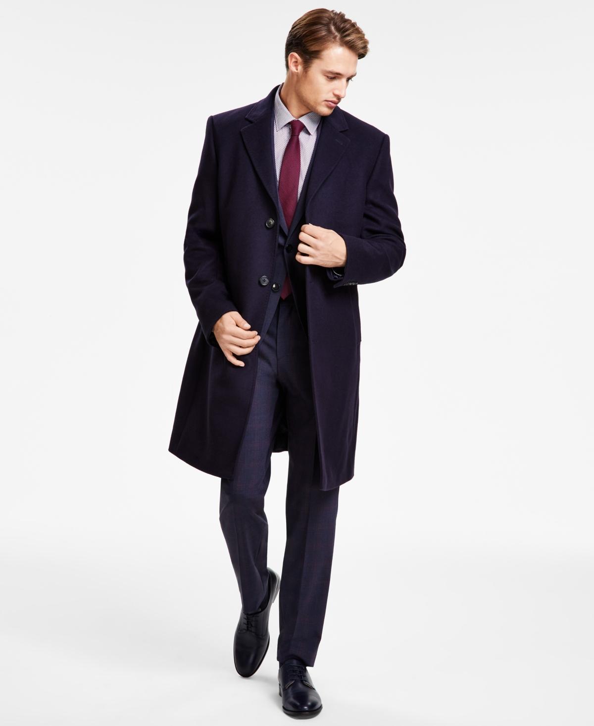 Men's Classic Fit Luxury Wool Cashmere Blend Overcoats Product Image