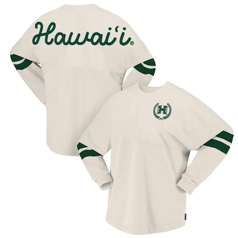 Womens Spirit Jersey Cream Hawaii Rainbow Warriors Oversized T-Shirt Product Image