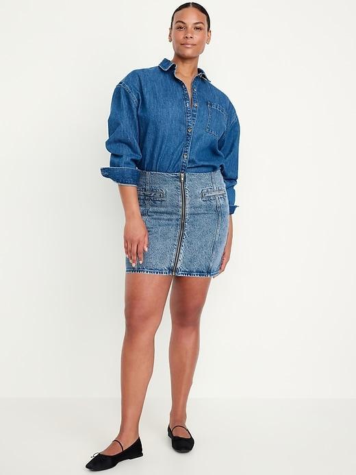 Mid-Rise OG Jean Mini Skirt Product Image