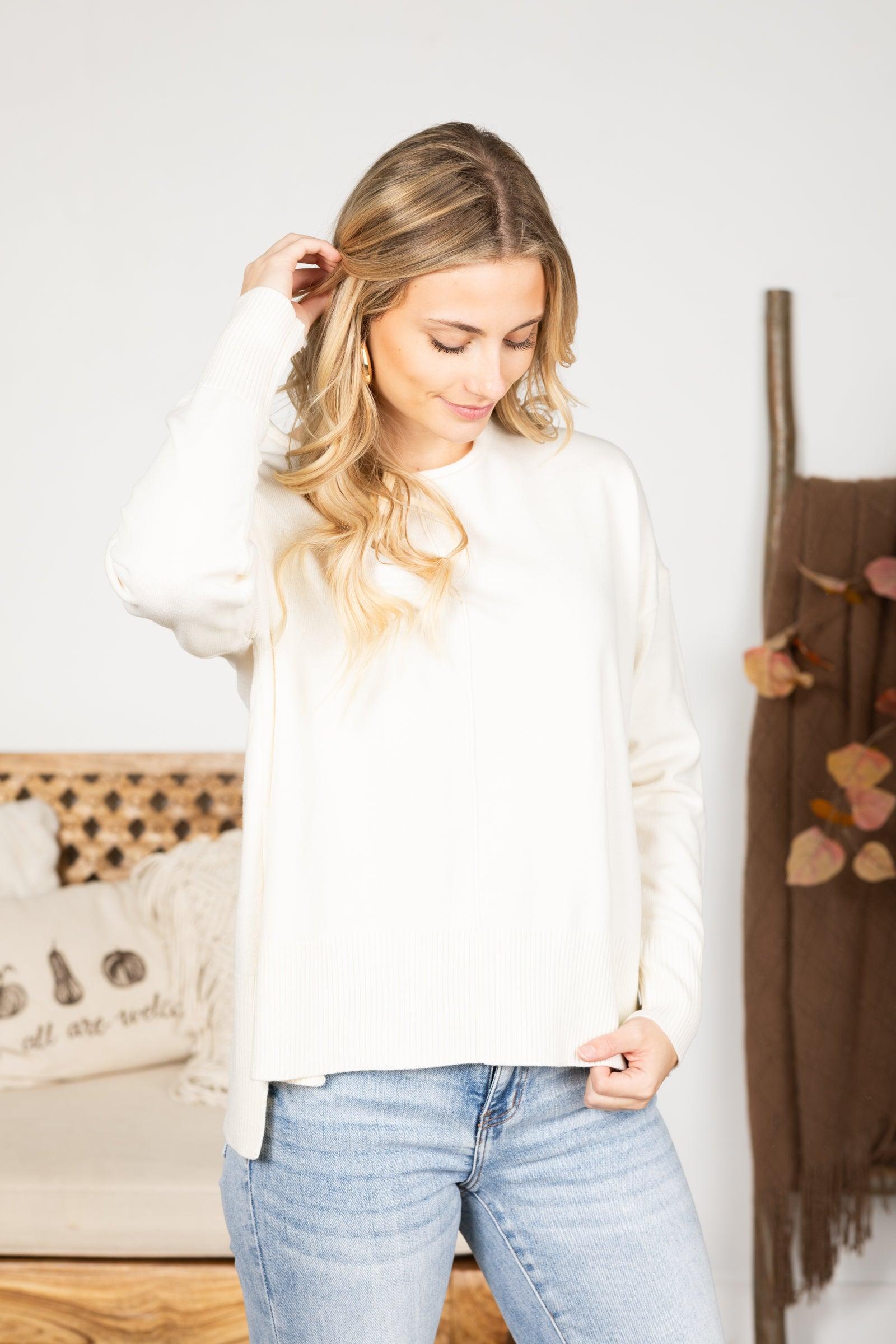 Drop Shoulder Pullover Sweater Product Image