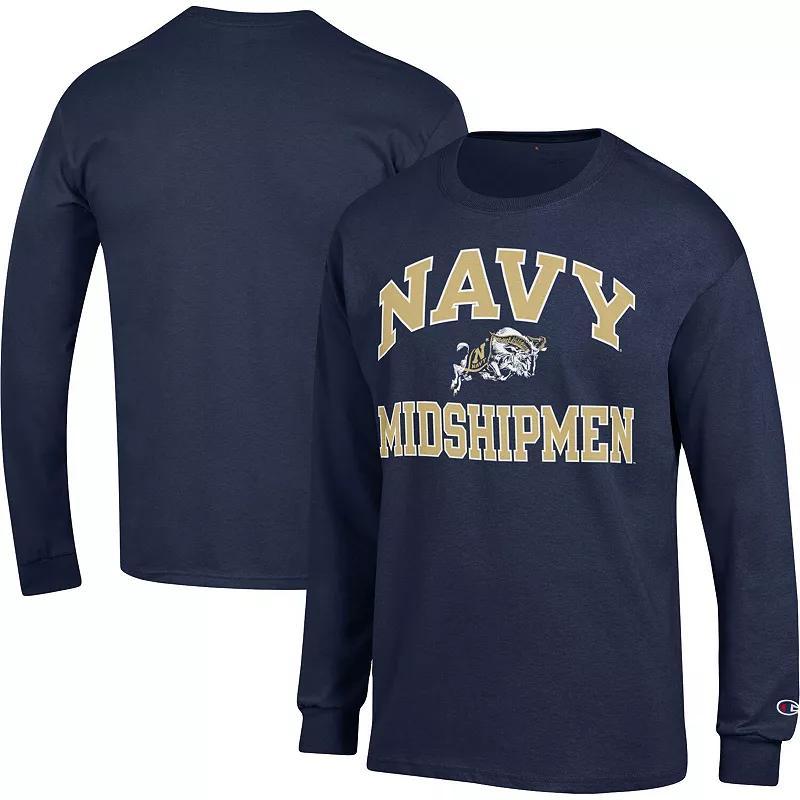 Mens Champion Navy Navy Midshipmen High Motor Long Sleeve T-Shirt Blue Product Image