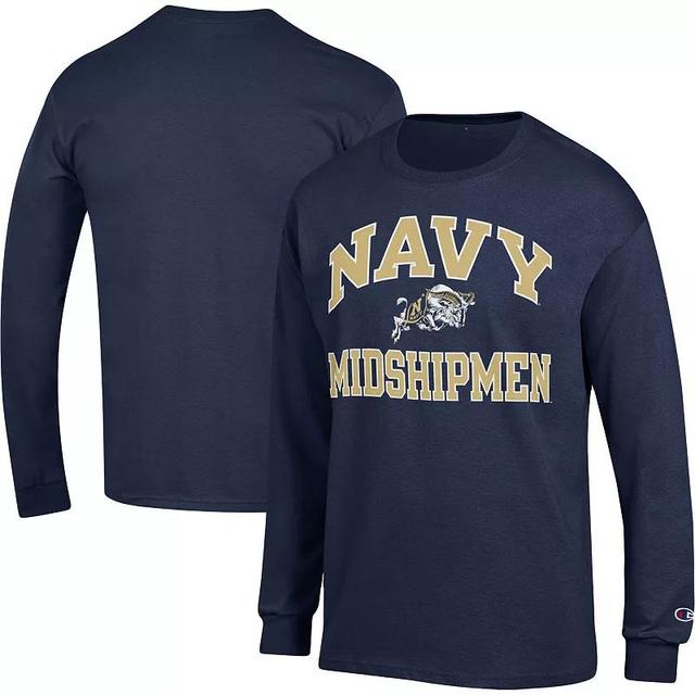 Mens Champion Midshipmen High Motor Long Sleeve T-Shirt Blue Product Image