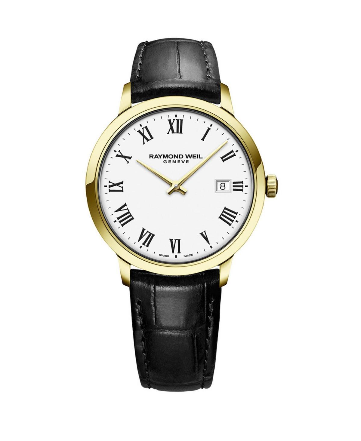 Raymond Weil Mens Swiss Toccata Black Leather Strap Watch 39mm - Black Product Image