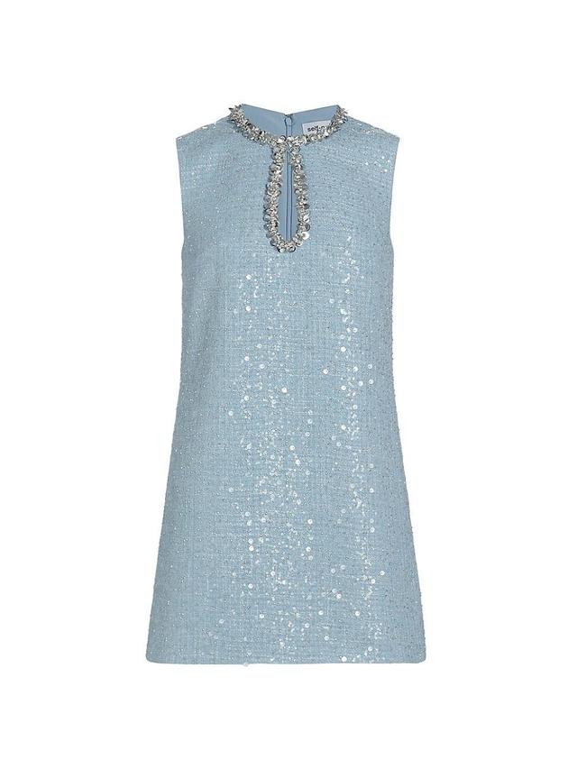 Womens Sequined Boucl Minidress Product Image