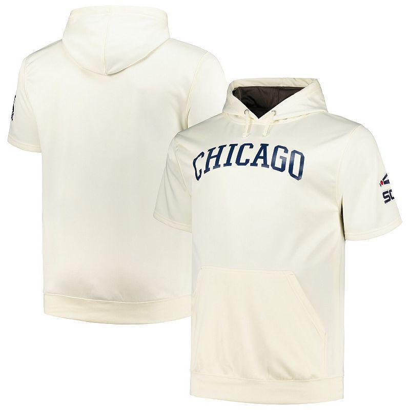 Mens Profile Oatmeal Chicago White Sox Big & Tall Contrast Short Sleeve Pullover Hoodie Product Image