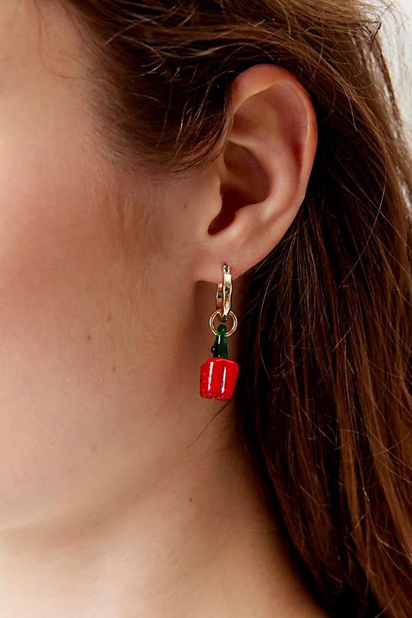 Glass Bell Pepper Charm Hoop Earring Womens at Urban Outfitters Product Image