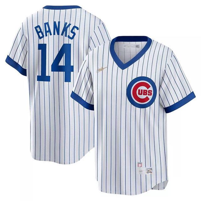 Mens Nike Ernie Banks Chicago Cubs Home Cooperstown Collection Player Jersey Product Image