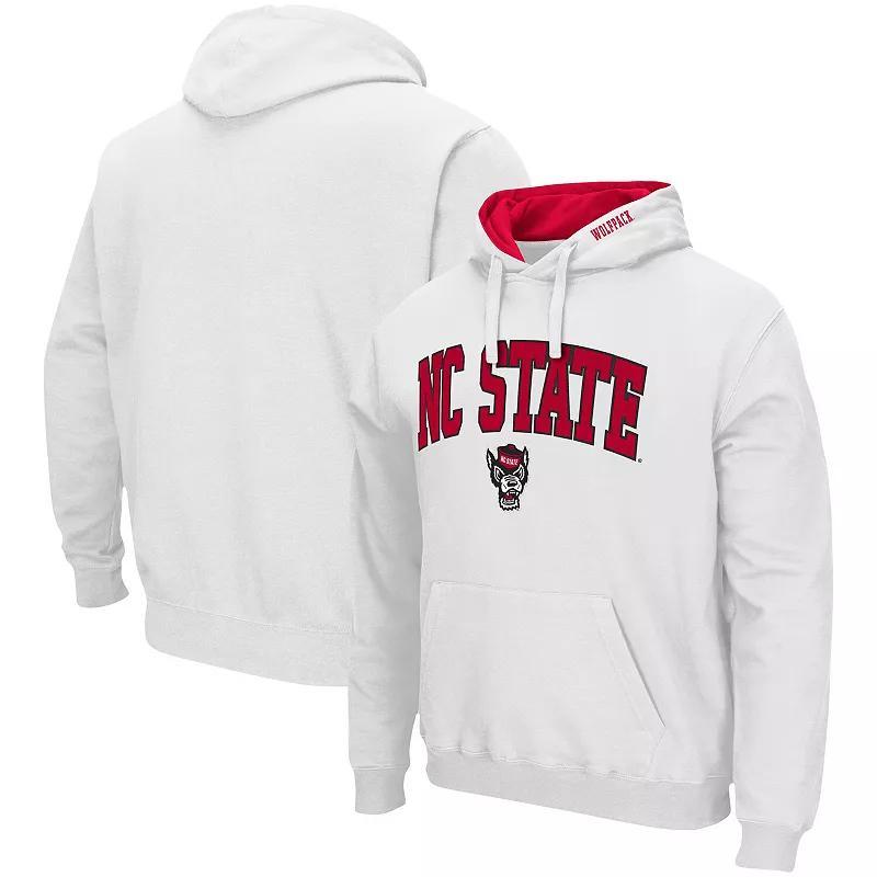 Mens Colosseum White NC State Wolfpack Arch & Logo 3.0 Pullover Hoodie Product Image